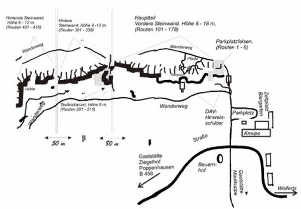 Steinwand Übersicht | © DAV Fulda